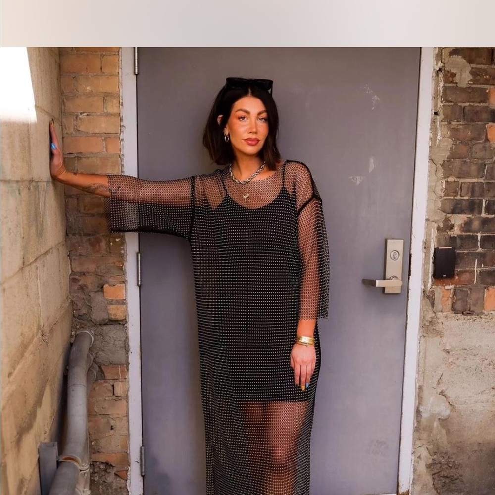 Dressed in LALA Sheer Black Long Sleeve Dress